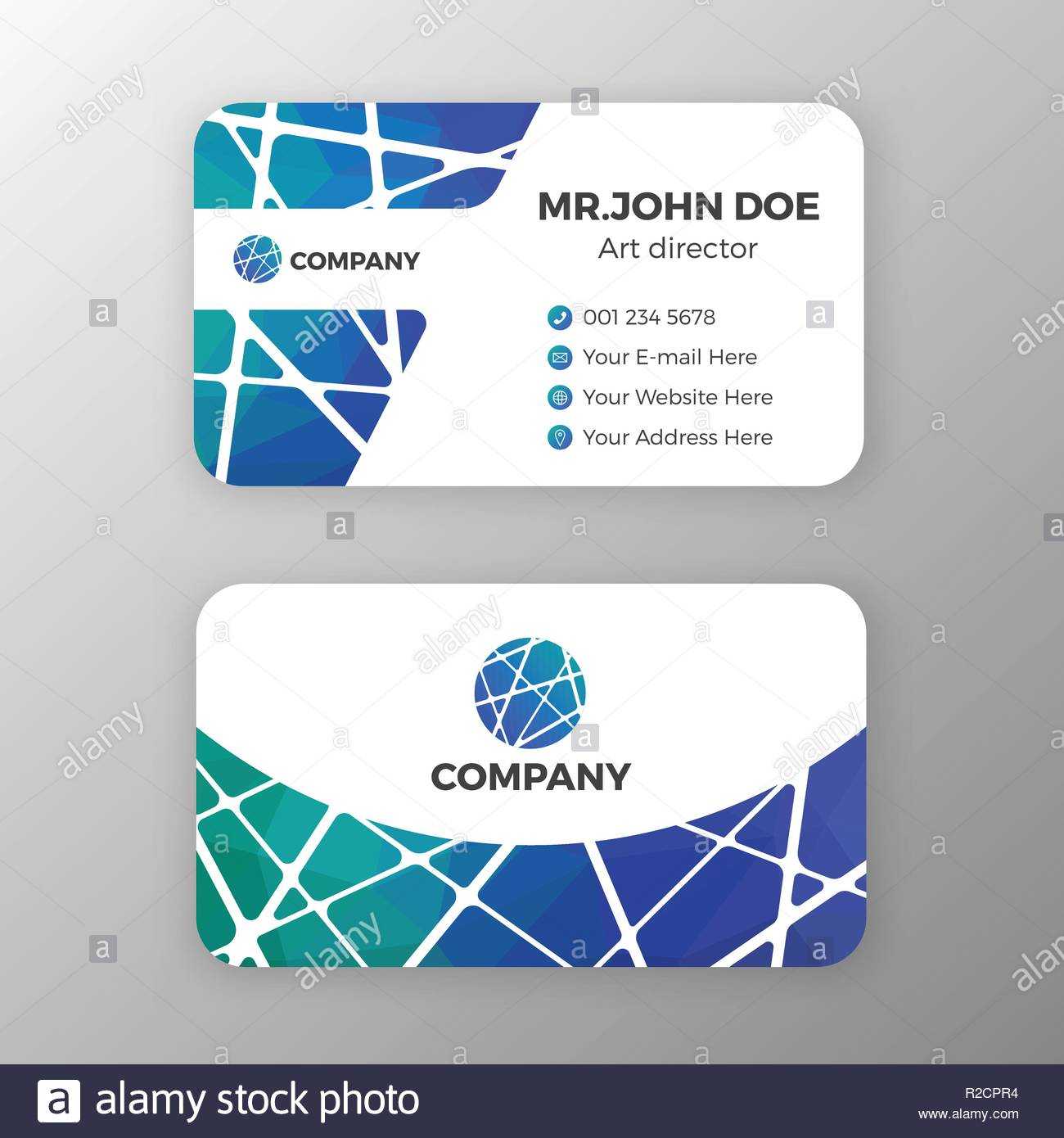 Abstract Mesh And Polygonal Name Card Template Design Regarding Cpr Card Template