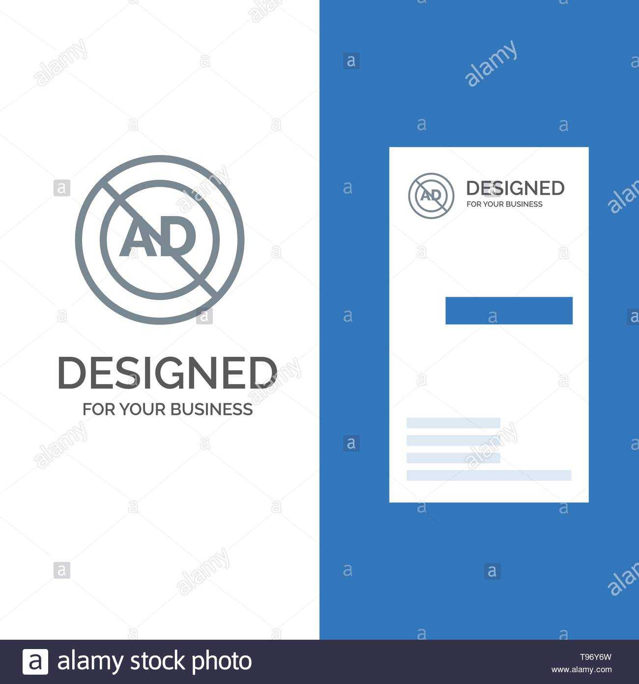 Ad, Ad Block, Advertisement, Advertising, Block Grey Logo Within Advertising Card Template