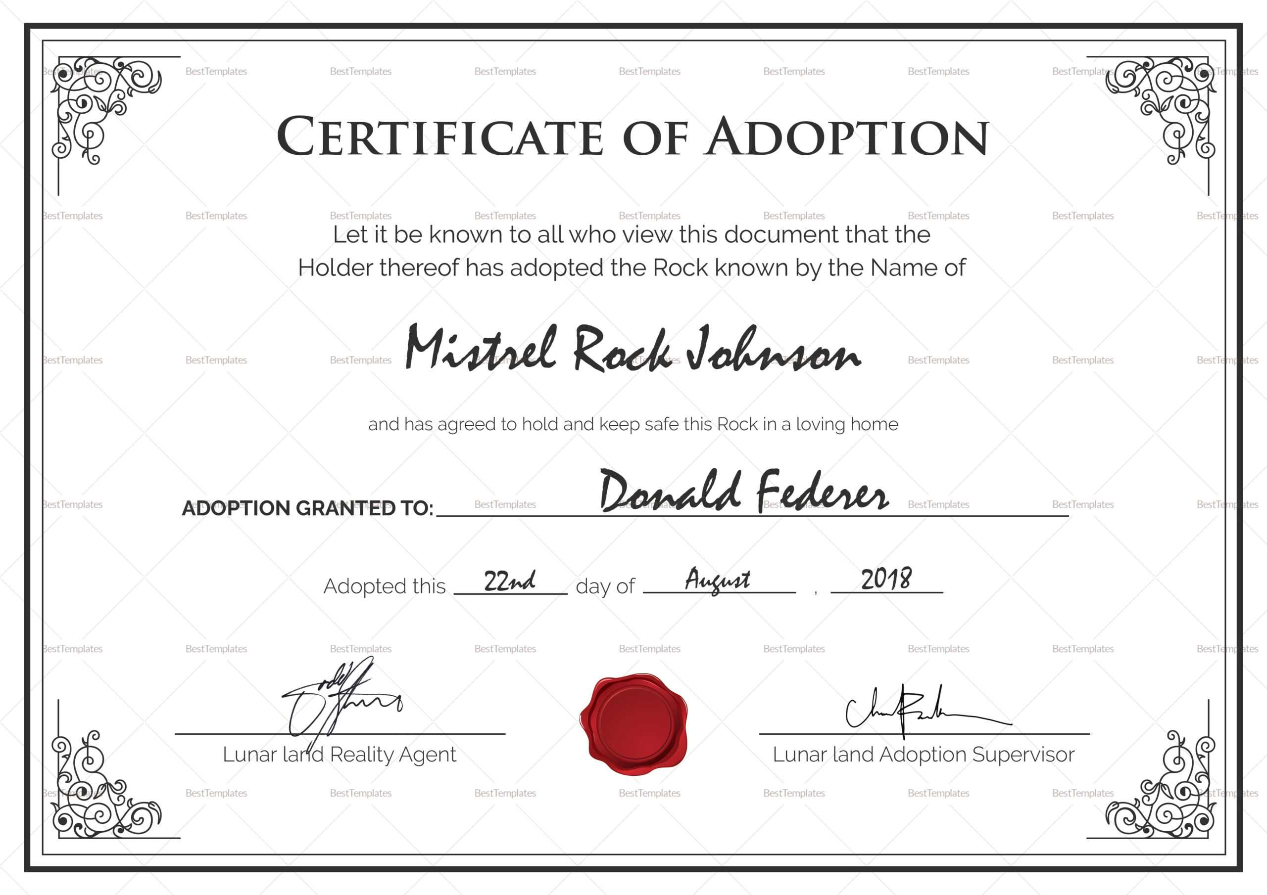 Adoption Birth Certificate Template Throughout Editable Birth Certificate Template