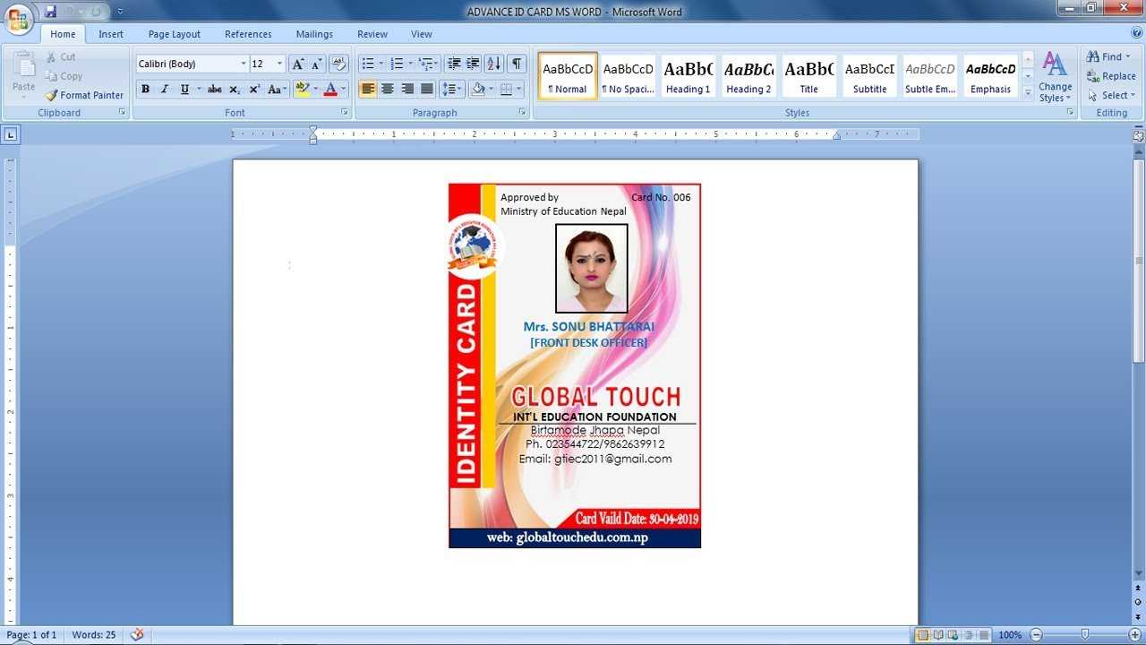 Advance Id Card Design In Ms Word 2018 In Id Card Template For Microsoft Word