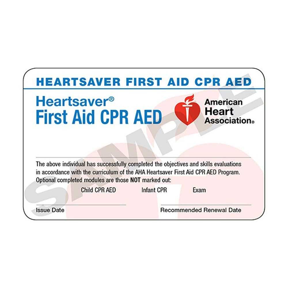 Aha Heartsaver® First Aid Cpr Aed Course Completion Cards – 6 Pack  Worldpoint® Intended For Cpr Card Template