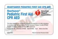 Aha Heartsaver® Pediatric First Aid Cpr Aed Course Completion Cards - 6  Pack Worldpoint® with regard to Cpr Card Template