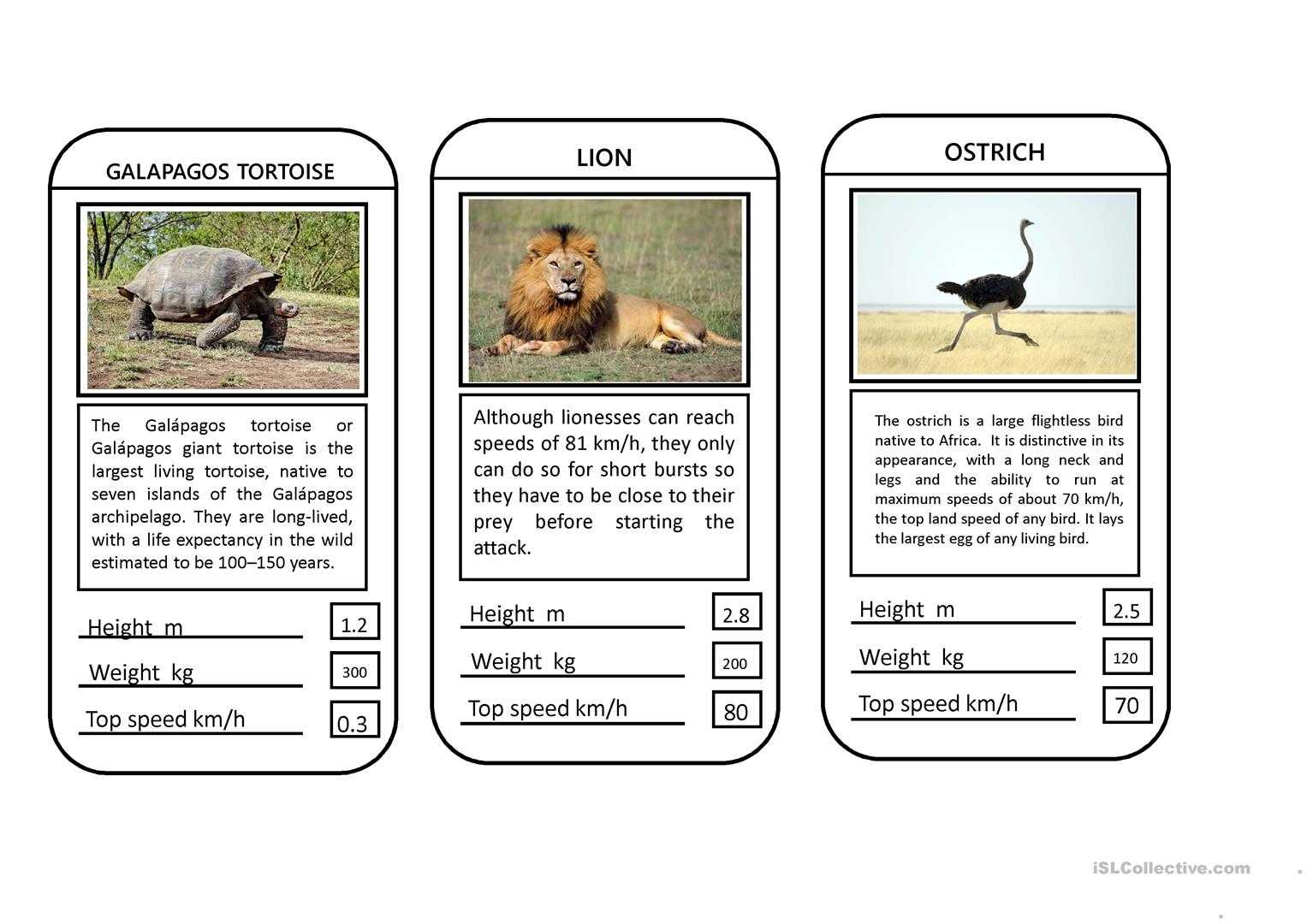 Animal Top Trumps Game – English Esl Powerpoints Throughout Top Trump Card Template