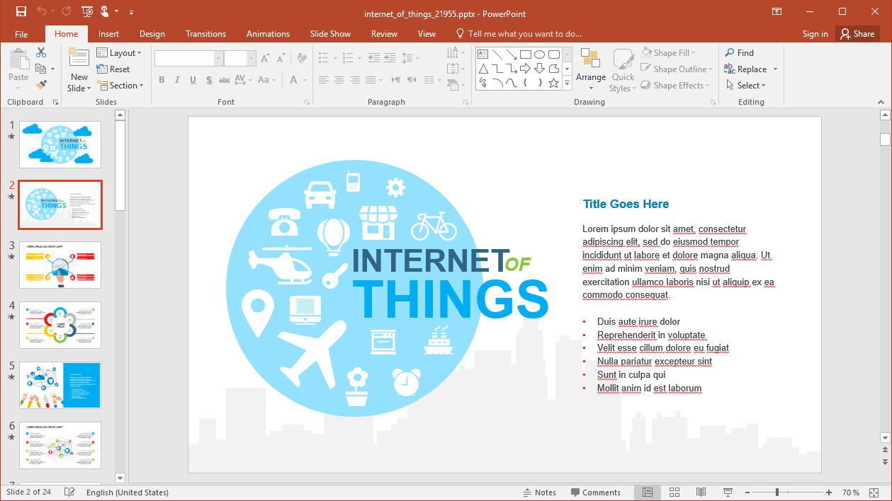 Animated Internet Of Things Template For Powerpoint With Microsoft Office Powerpoint Background Templates
