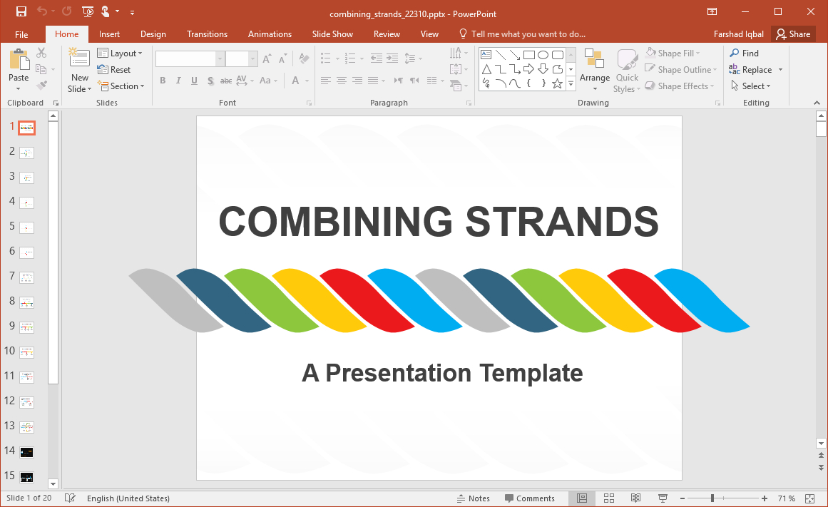 Animated Strands Powerpoint Template In Replace Powerpoint Template
