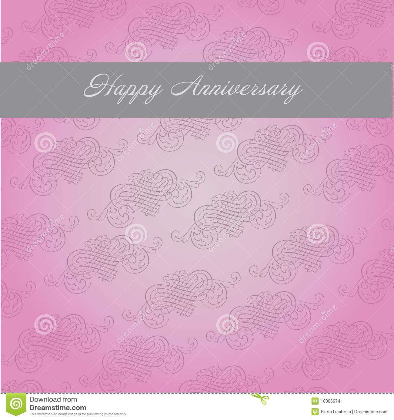 Anniversary Template Stock Vector. Illustration Of Greeting Inside Template For Anniversary Card