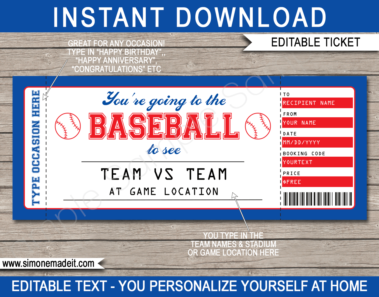 Any Occasion Baseball Gift Tickets For Tennis Gift Certificate Template