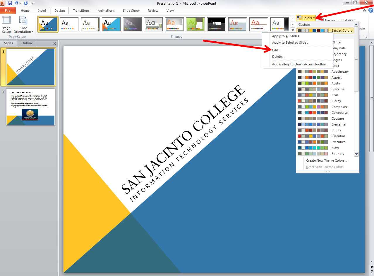 Applying And Modifying Themes In Powerpoint 2010 In How To Change Template In Powerpoint