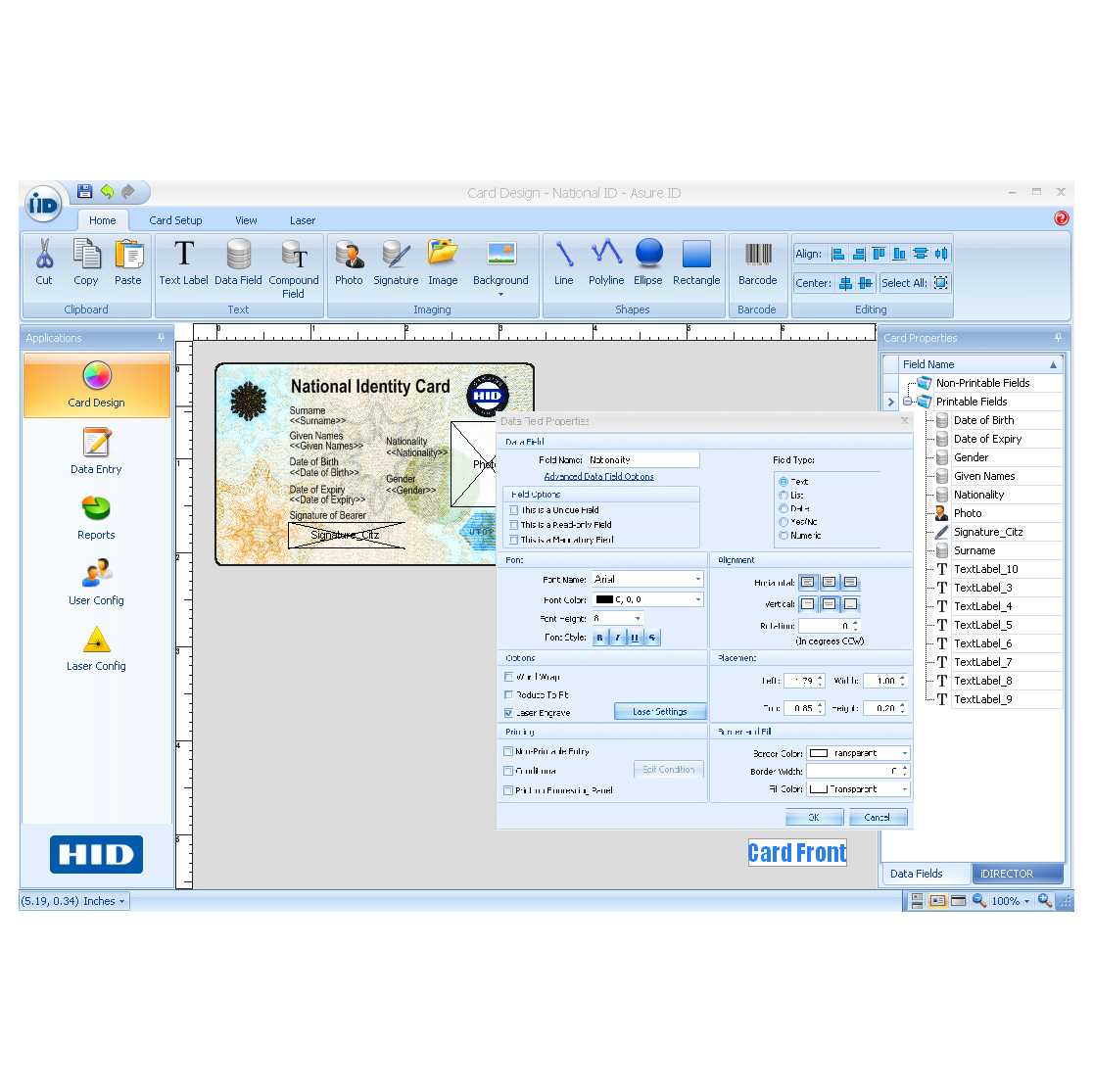 Asure Id Express Credential Management And Personalization Within French Id Card Template