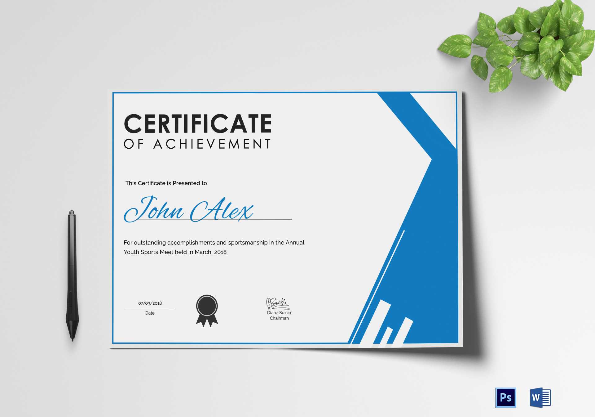 Athletic Achievement Certificate Template Pertaining To Hockey Certificate Templates