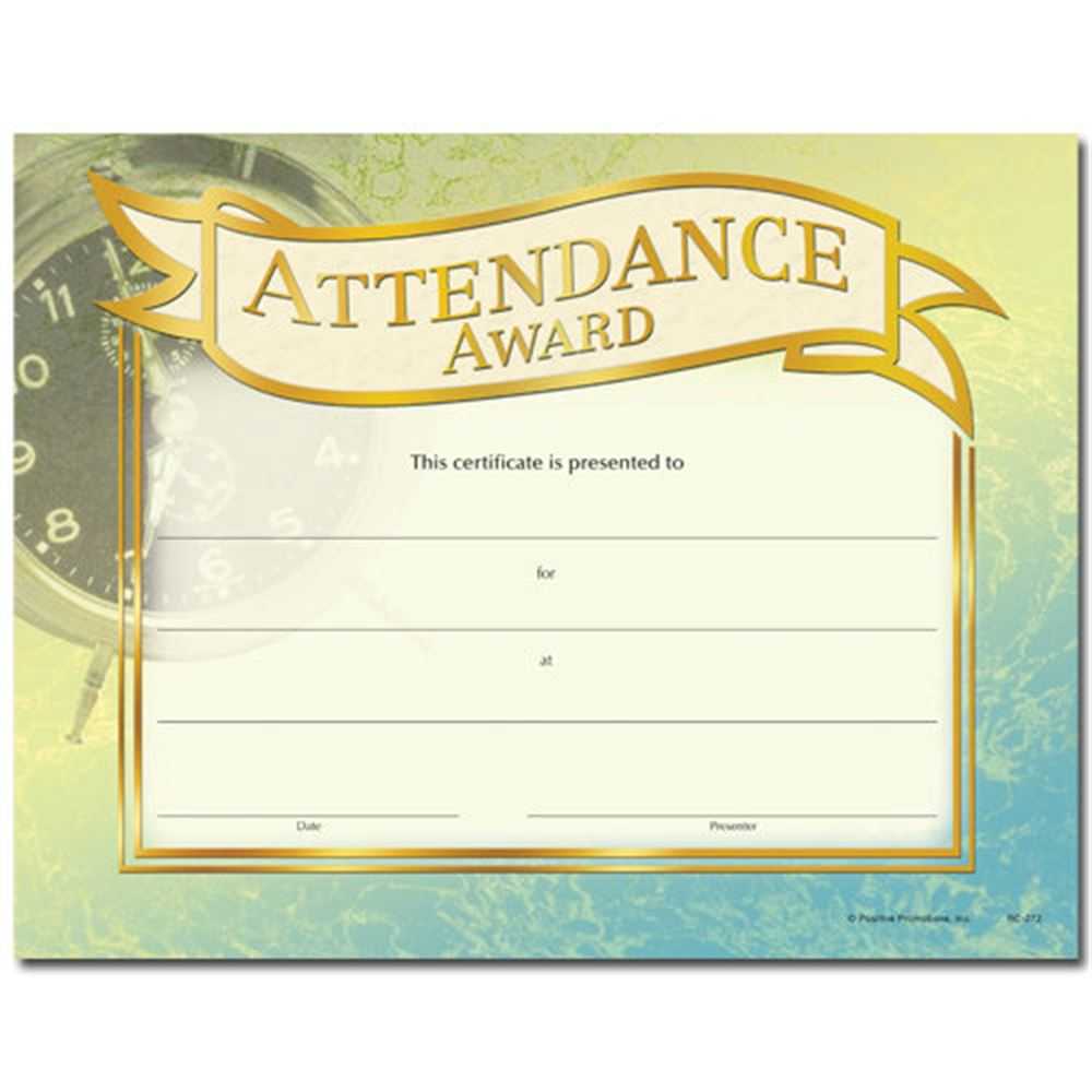 Attendance Award Gold Foil Stamped Certificates For Perfect Attendance Certificate Template