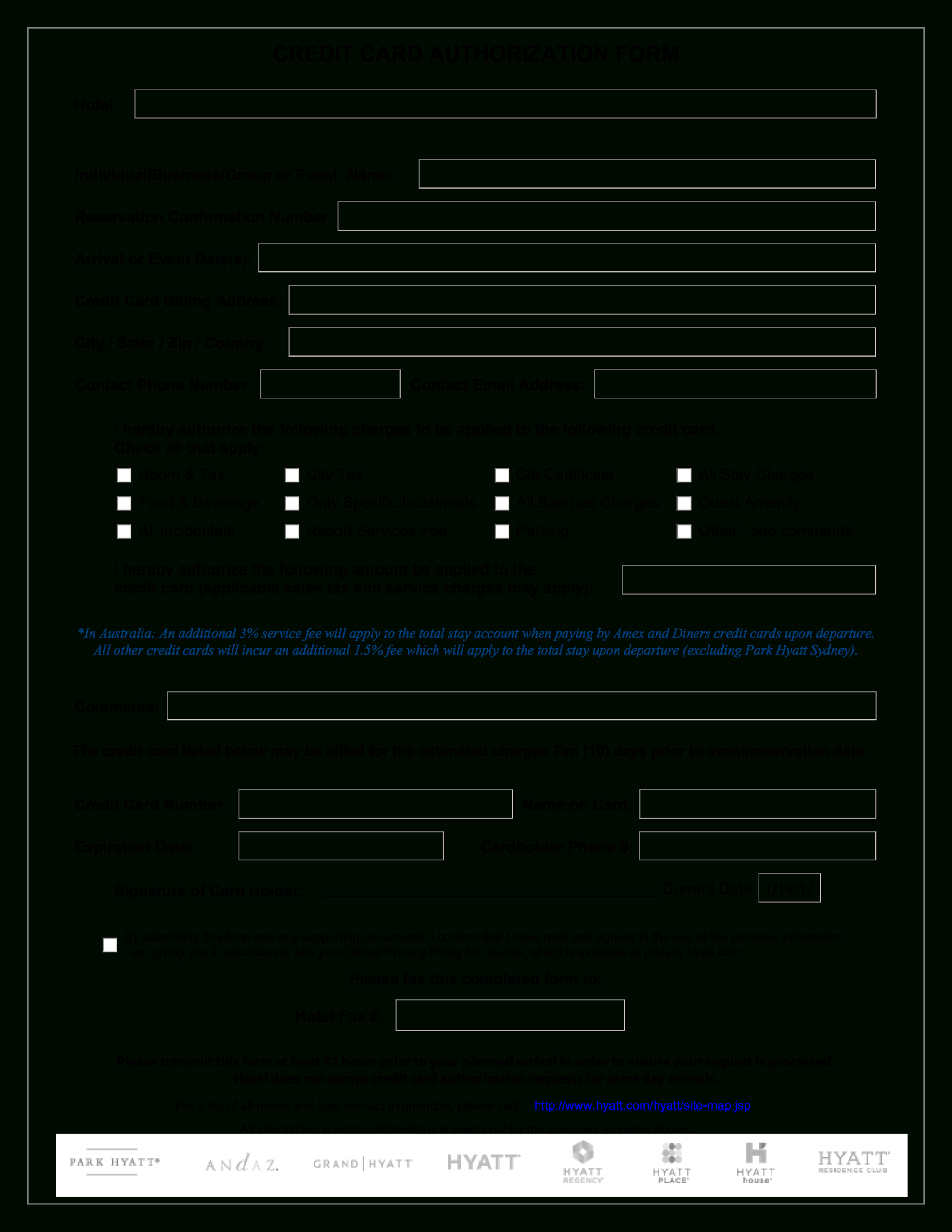 Authorization Credit Card Form | Templates At Within Credit Card Authorisation Form Template Australia