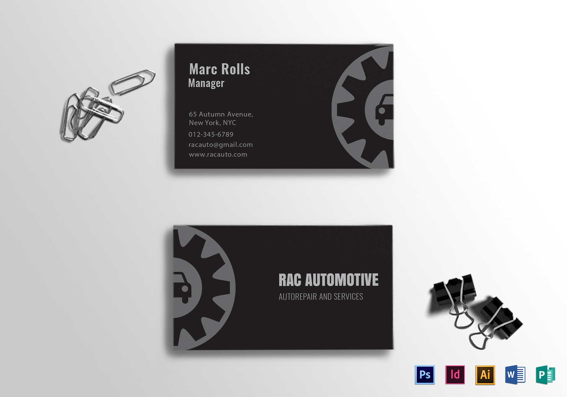 Automotive Business Card Template Throughout Designer Visiting Cards Templates