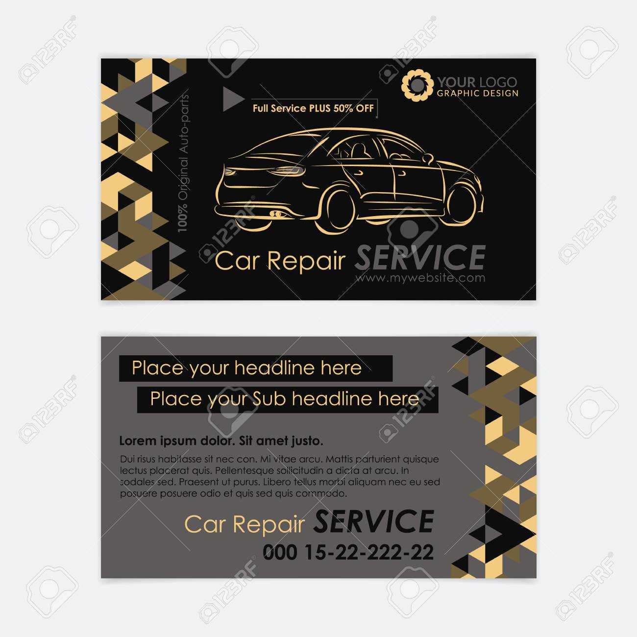 Automotive Service Business Card Template. Car Diagnostics And.. In Automotive Business Card Templates