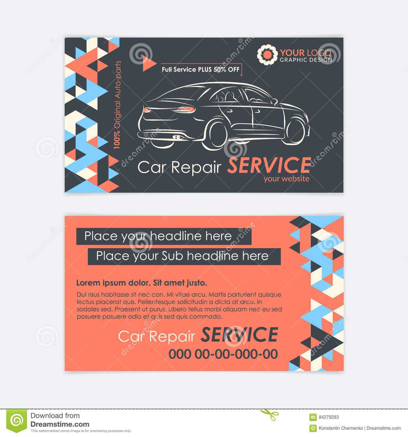 Automotive Service Business Card Template. Car Diagnostics For Automotive Business Card Templates