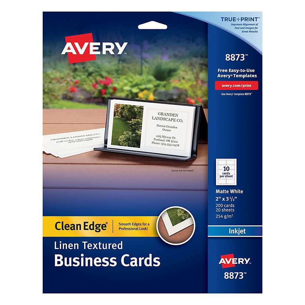 Avery® Inkjet Clean Edge Business Cards, 2 Sided, 2" X 3 1/2", White Linen,  Pack Of 200 Regarding Office Depot Business Card Template