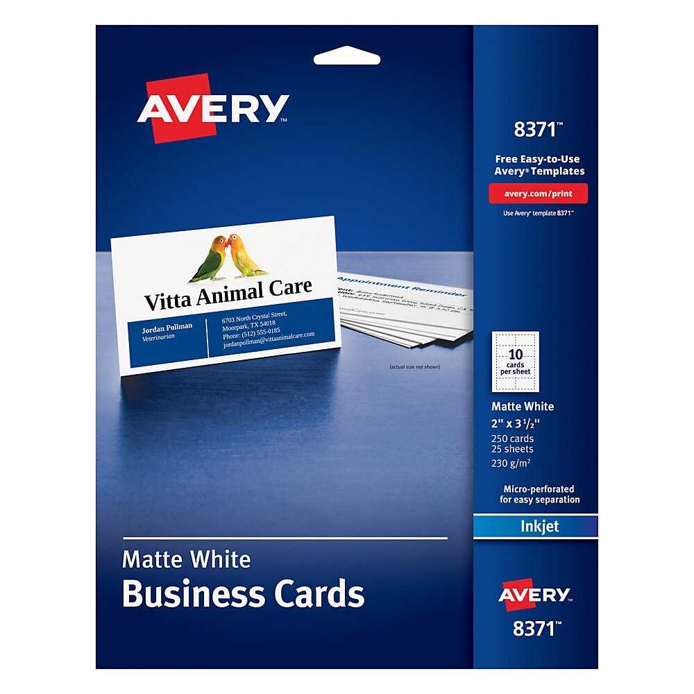 Avery® Inkjet Microperforated Business Cards, 2" X 3 1/2", Matte White,  Pack Of 250 In Office Depot Business Card Template