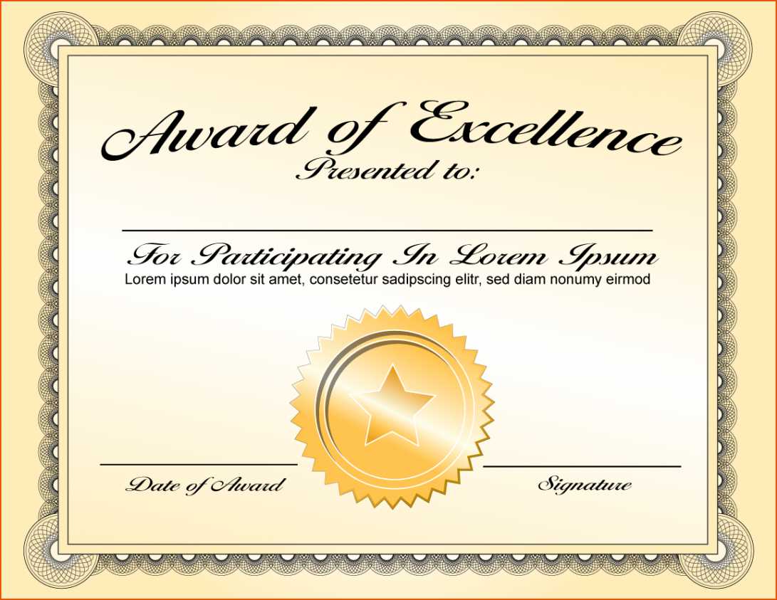 Award Certificate Template Powerpoint – Template Collection With Blank Award Certificate Templates Word