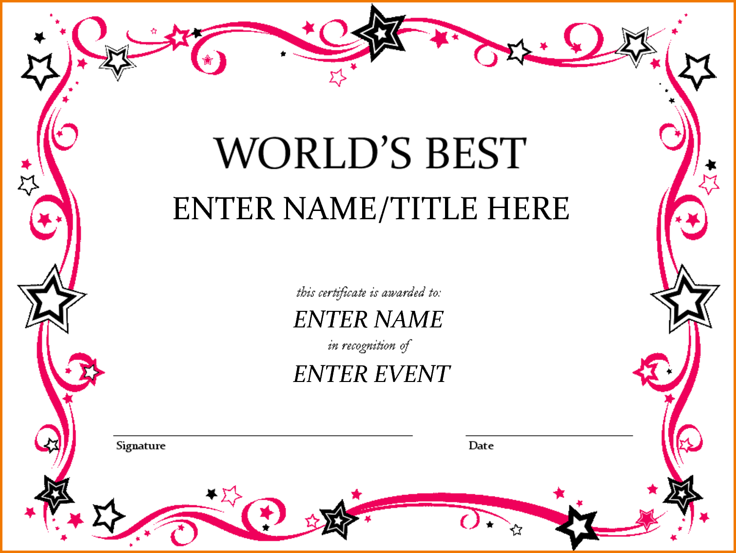 Award Template Word | Authorization Letter Pdf Throughout Microsoft Word Award Certificate Template