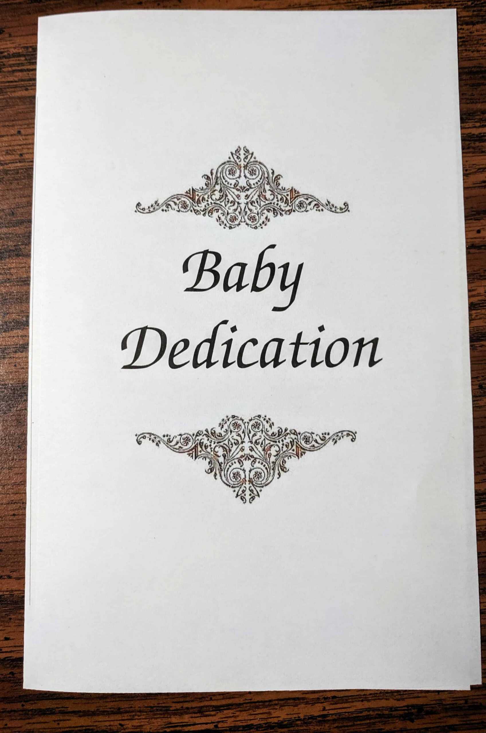 Baby Dedication" Ceremony Includes Prayer, Message, Certificate Throughout Baby Dedication Certificate Template