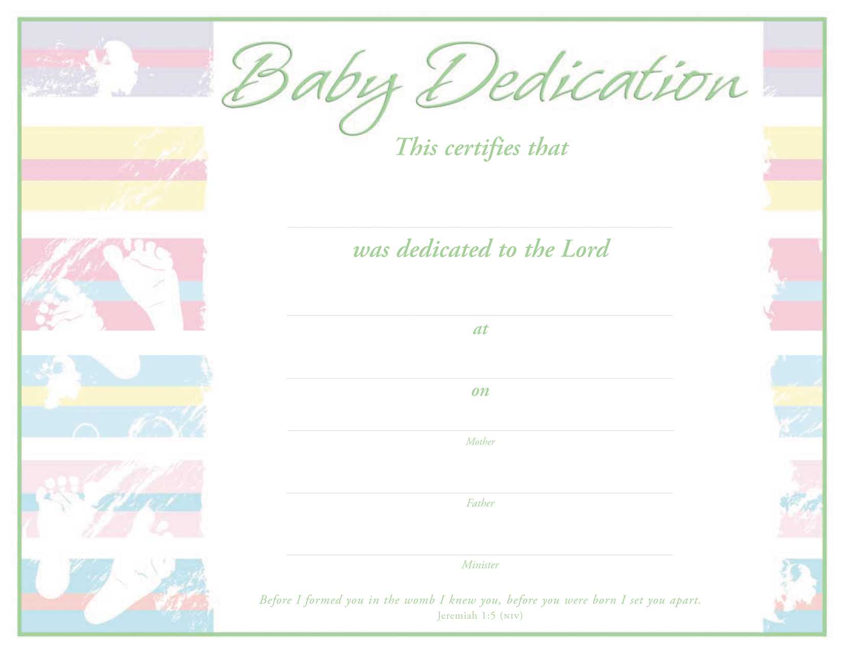 Baby Dedication Certificate – Certificate – Dedication Throughout Baby Dedication Certificate Template