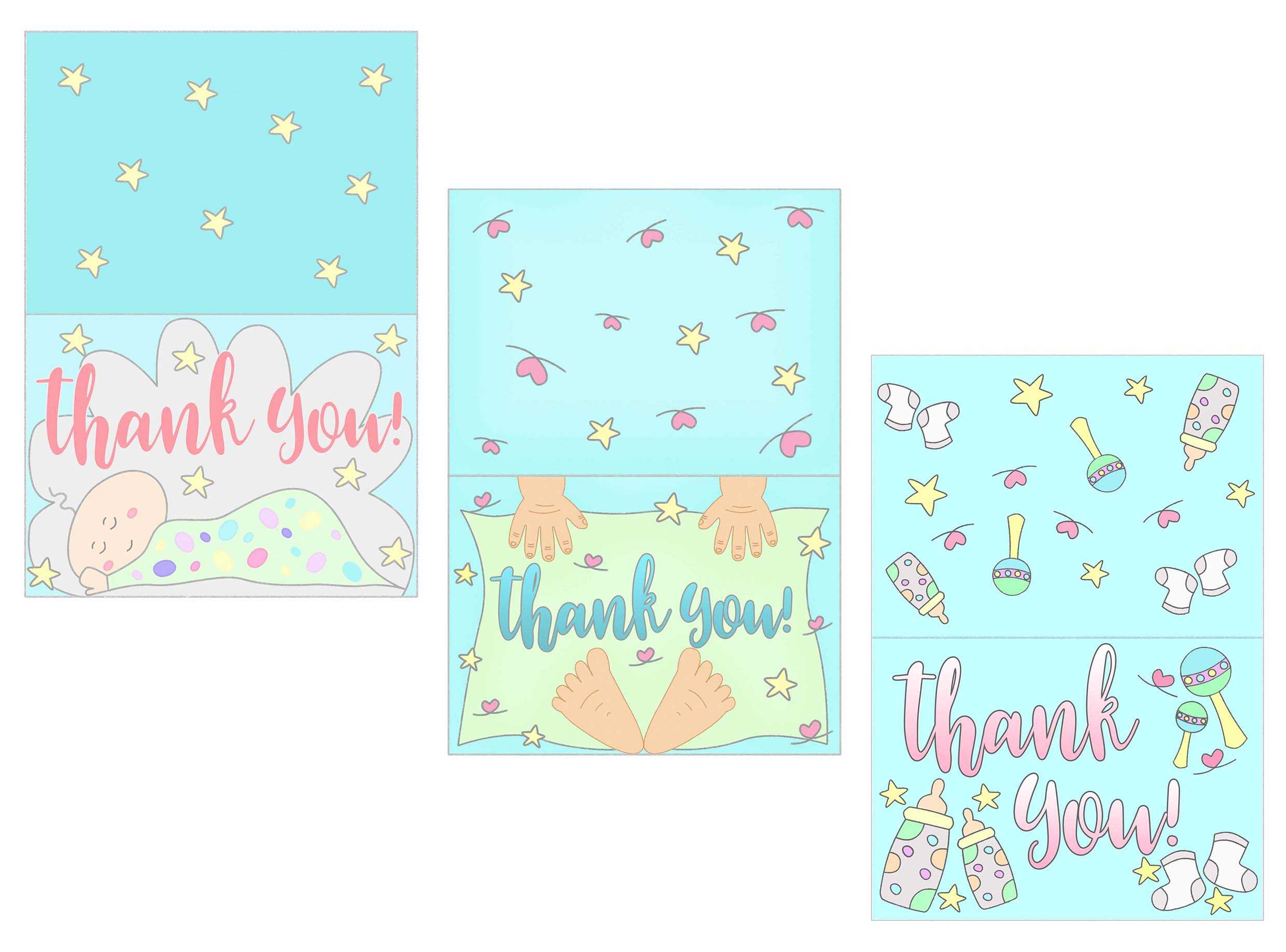 Baby Shower Thank You Cards Free Printable With Thank You Card Template For Baby Shower