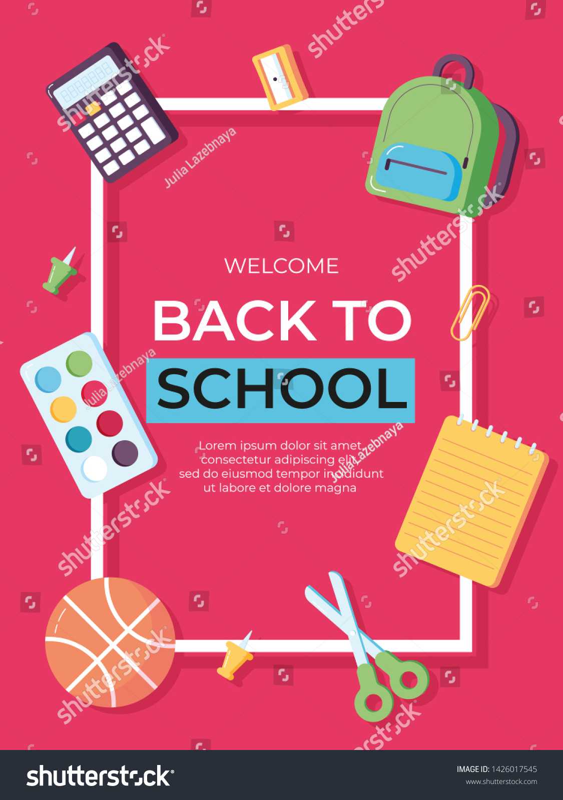 Back School Information Card Set Student Stock Vector Intended For Student Information Card Template