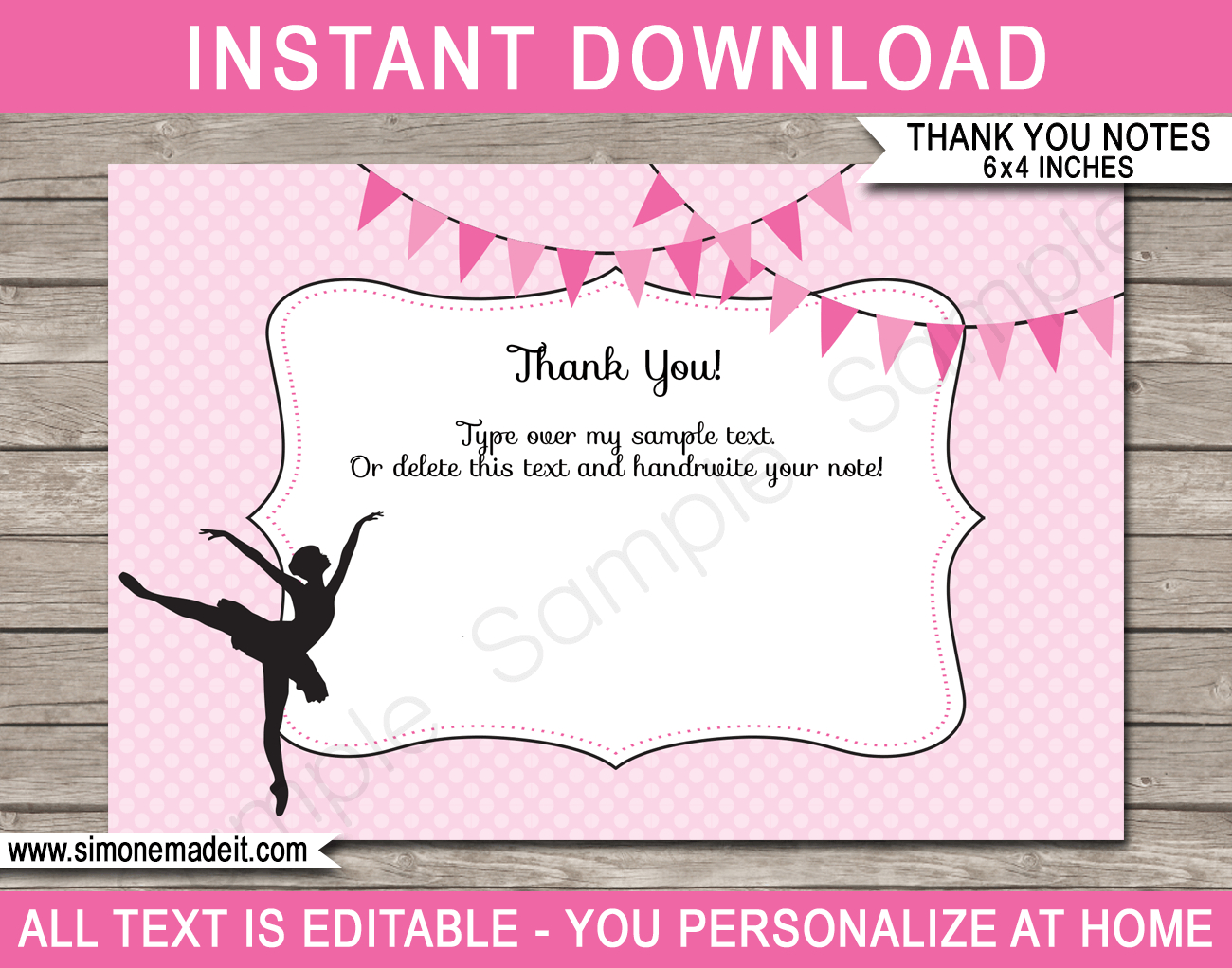 Ballerina Party Thank You Cards Template Intended For Soccer Thank You Card Template