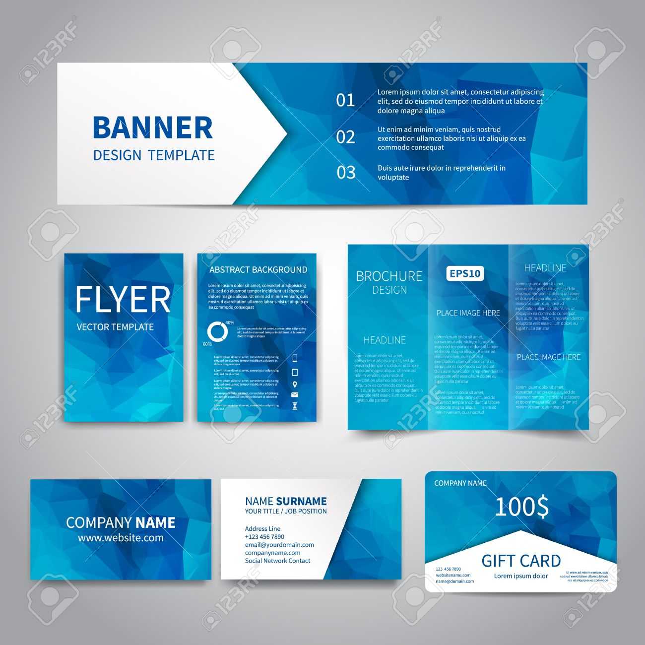 Banner, Flyers, Brochure, Business Cards, Gift Card Design Templates.. Within Advertising Cards Templates
