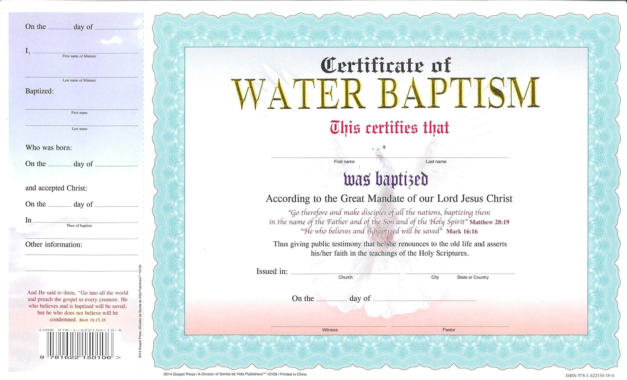 Baptism Certificate Template – Harryatkins With Christian Baptism Certificate Template