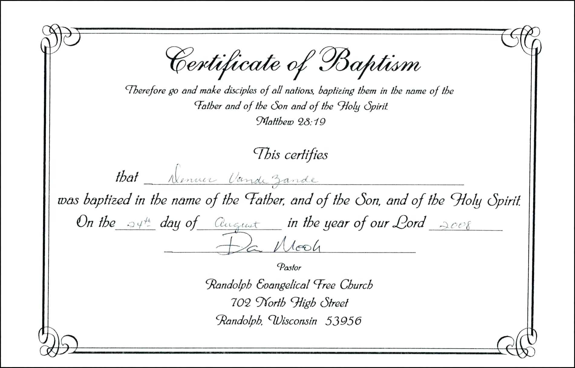 Baptism Certificate Template Word – Heartwork With Baby Christening Certificate Template