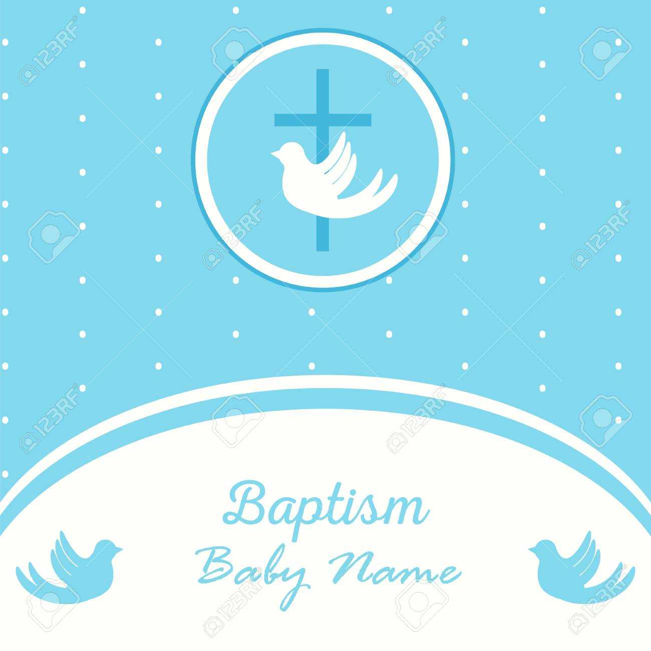 Baptism Invitation Card Template. Stock Vector Illustration For.. Within Baptism Invitation Card Template