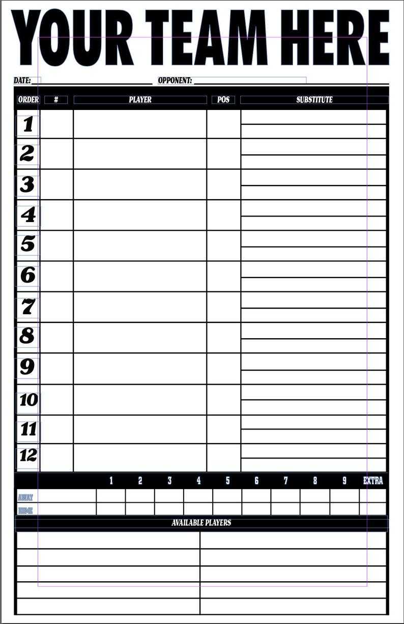 Baseball Line Up Card – Tezat.refinedtraveler.co Regarding Baseball Lineup Card Template