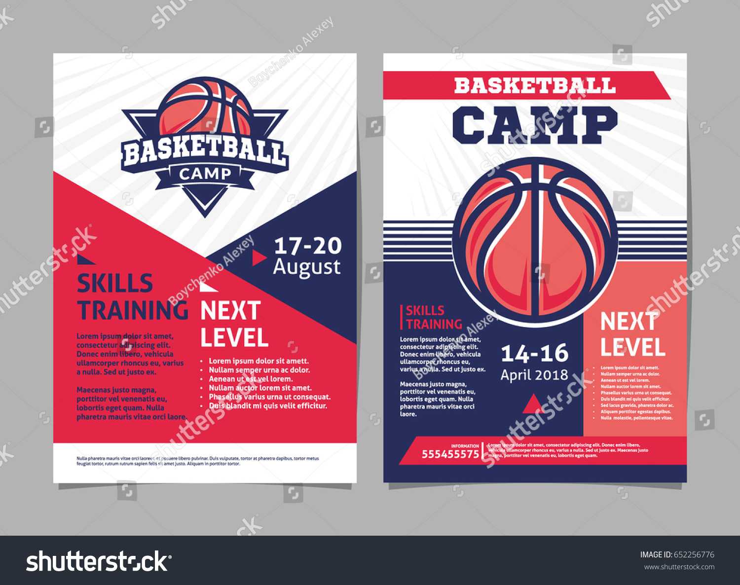 Basketball Camp Posters Flyer Basketball Ball Stock Vector In Basketball Camp Brochure Template