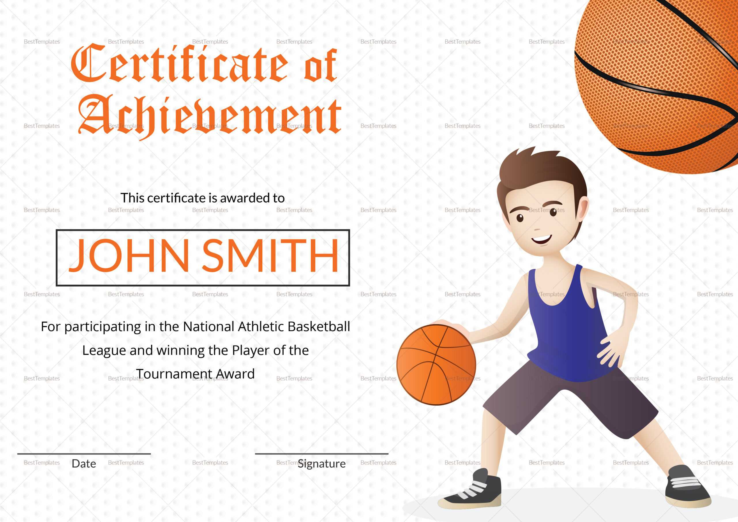 Basketball Certificate Template Pertaining To Basketball Certificate Template