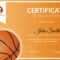 Basketball Recognition Certificate Template For Basketball Certificate Template
