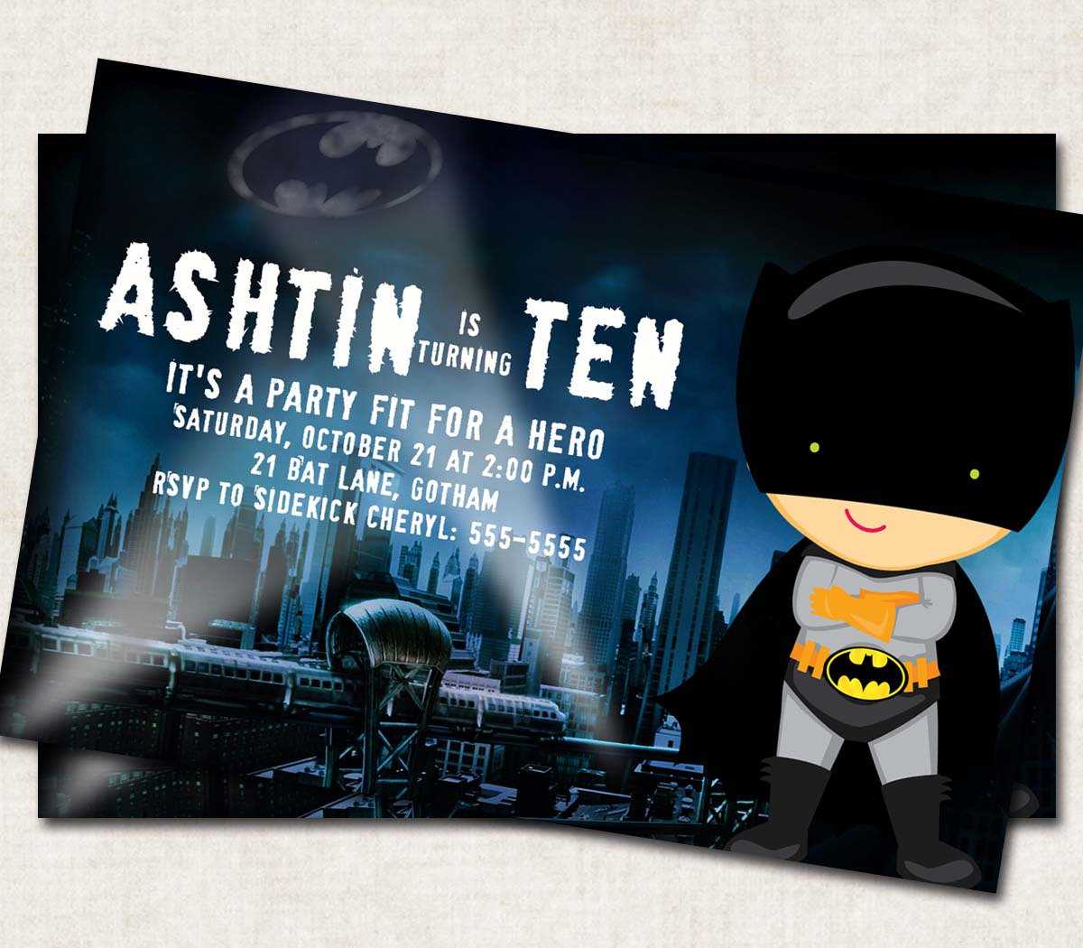 Batman Birthday Invitations Templates Ideas : Batman And In Batman Birthday Card Template