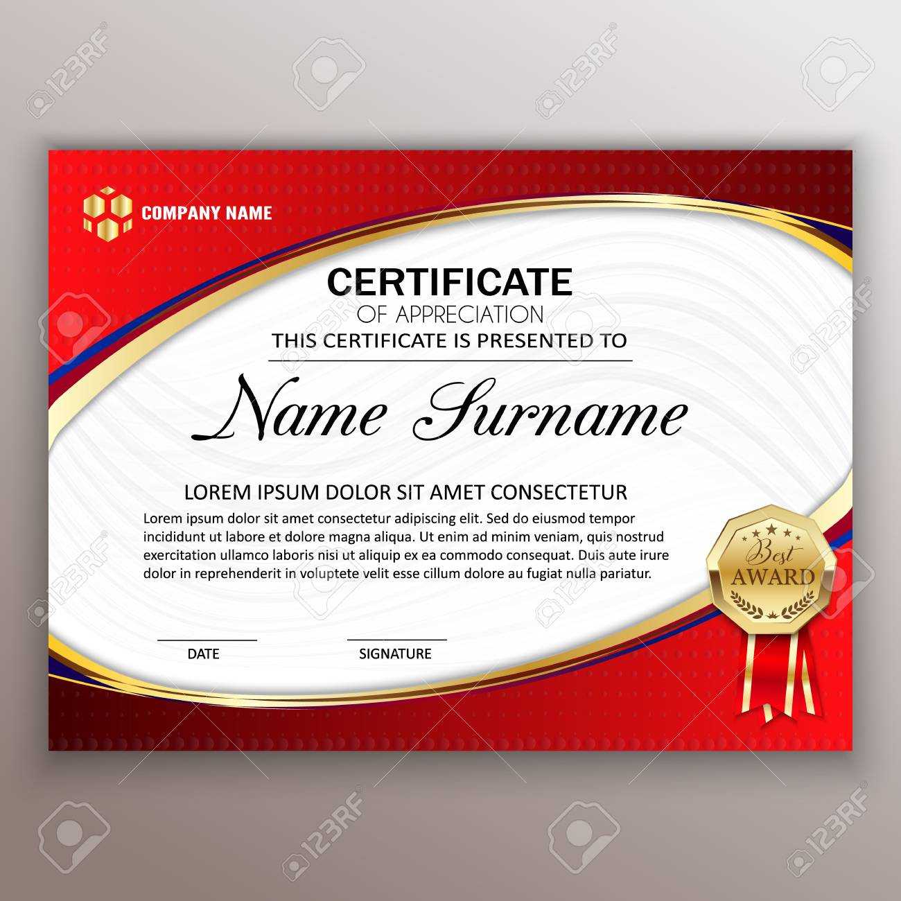 Beautiful Certificate Template Design With Best Award Symbol For Beautiful Certificate Templates