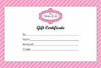 Beauty Gift Certificate Template - Beyti.refinedtraveler.co with regard to Salon Gift Certificate Template