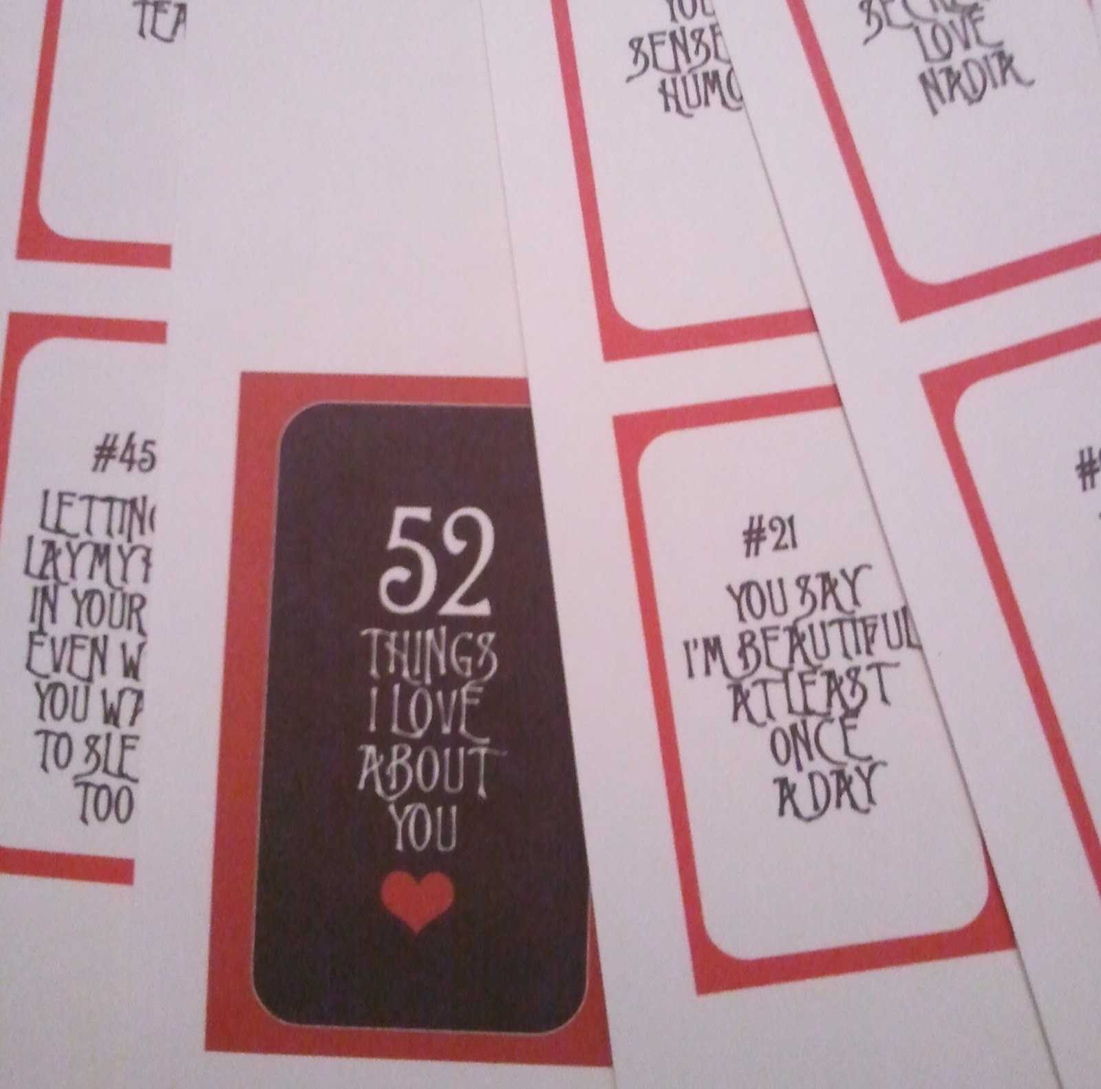 Becca Creative: 52 Reasons I Love You. Get Started On Intended For 52 Reasons Why I Love You Cards Templates Free