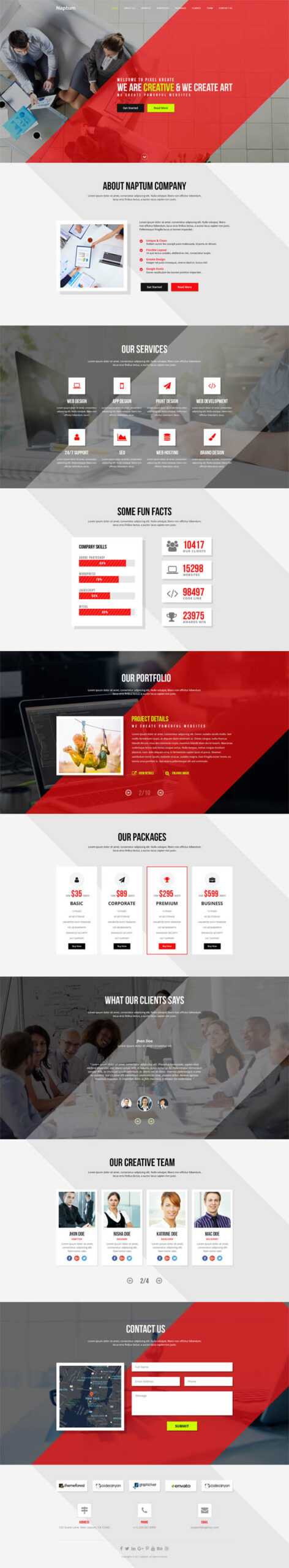 Best Single Page Web Templates | Web Design | Graphic Design In Single Page Brochure Templates Psd