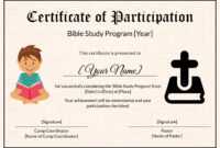 Bible Prophecy Program Certificate For Kids Template pertaining to Christian Certificate Template