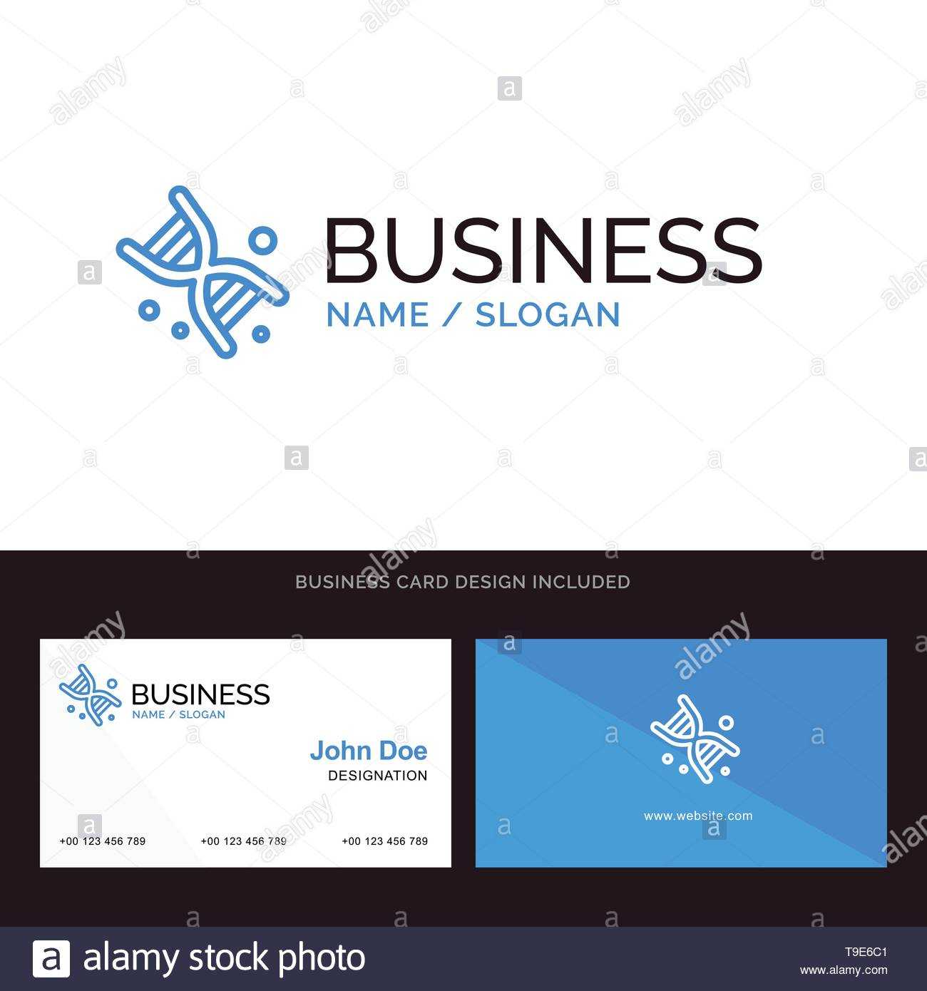 Bio, Dna, Genetics, Technology Blue Business Logo And For Bio Card Template