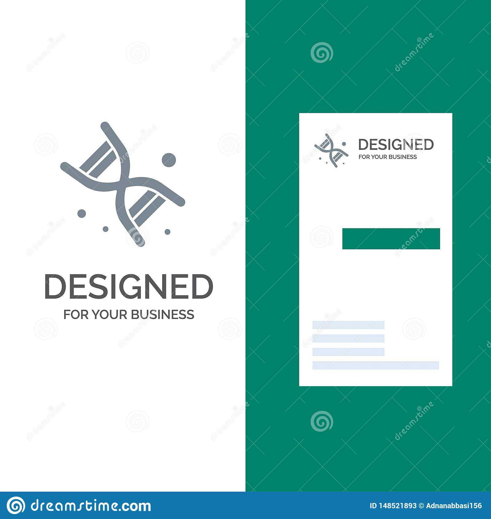 Bio, Dna, Genetics, Technology Grey Logo Design And Business Inside Bio Card Template