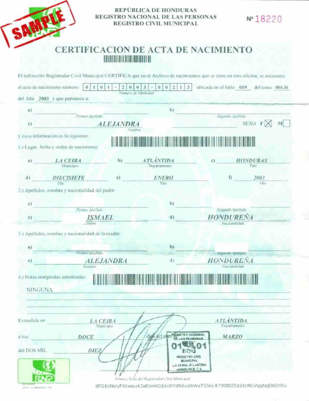 Birth Certificate From Honduras Not Accepted – Adjustment Of For Uscis Birth Certificate Translation Template