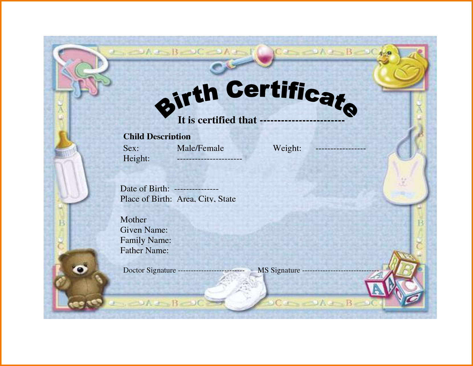 Birth Certificate Templates | Authorization Letter Pdf With Editable Birth Certificate Template