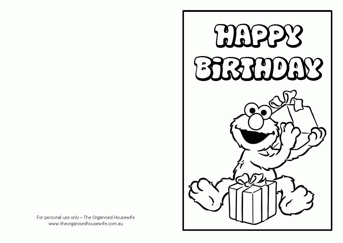 Birthday Card Coloring Page – Coloring Home With Regard To Elmo Birthday Card Template