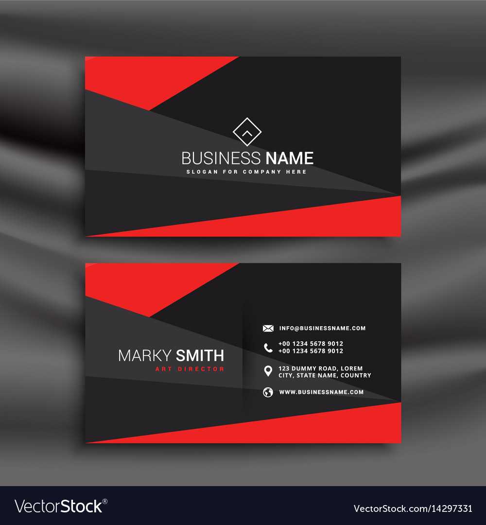 Black And Red Business Card Template With Intended For Visiting Card Illustrator Templates Download