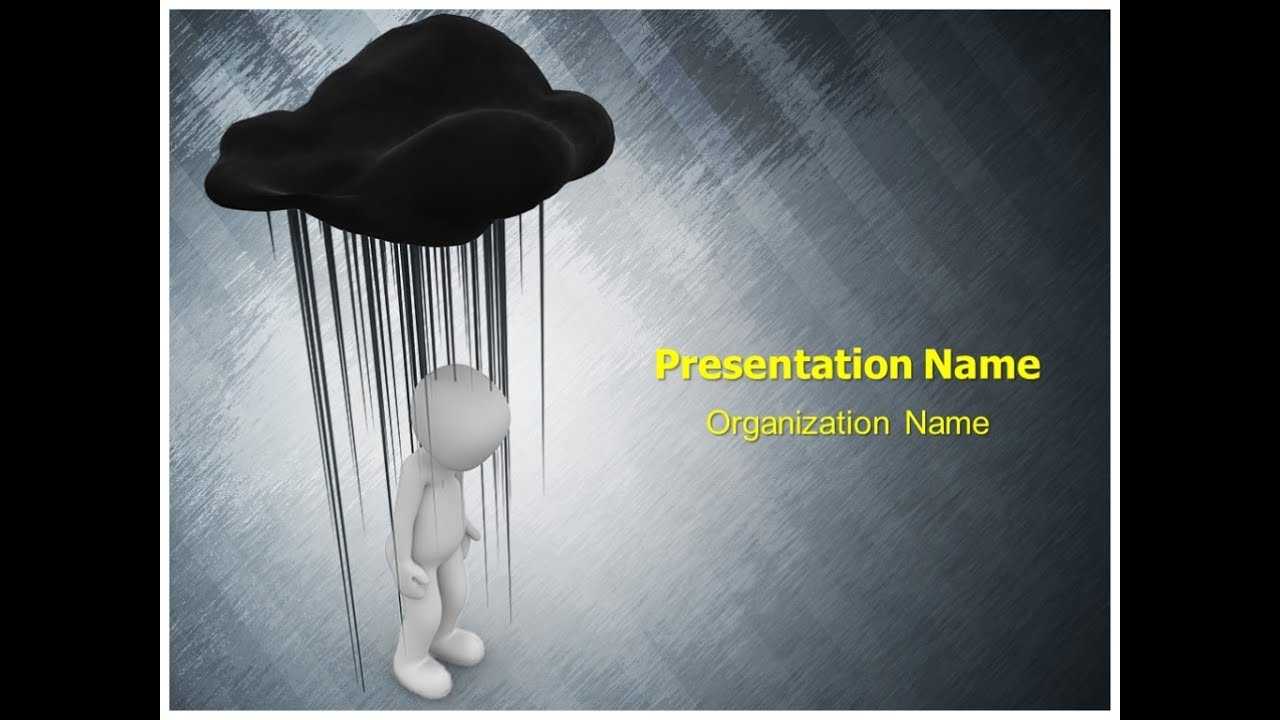 Black Cloud Depression Powerpoint Template Ppt Design Inside Depression Powerpoint Template