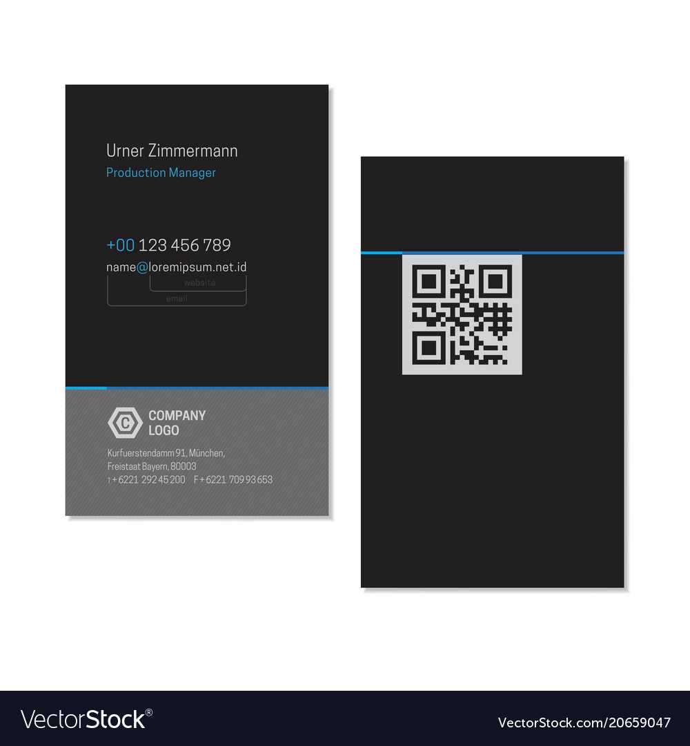 Black Elegant Name Card Template With Qr Code Within Qr Code Business Card Template